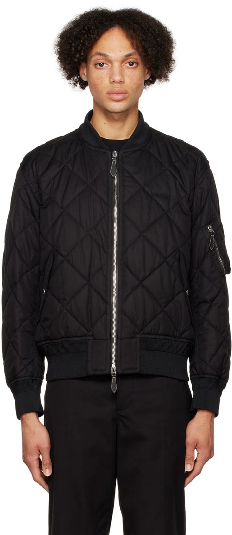 black burberry jacket mens|burberry nylon bomber jacket.